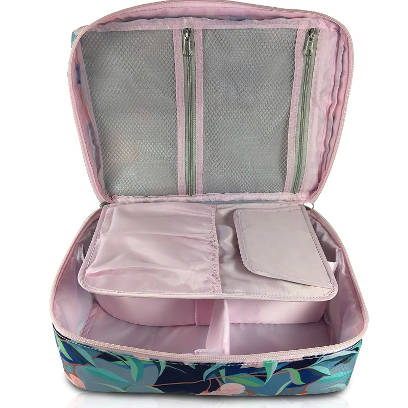 портативный косметика Shavin &    35103; косметический косметический набор косметики мешок для хранения вещей с разборными разделами и зеркалами для путешествий, коммерции, отдыха и ванной семьи (голубой)