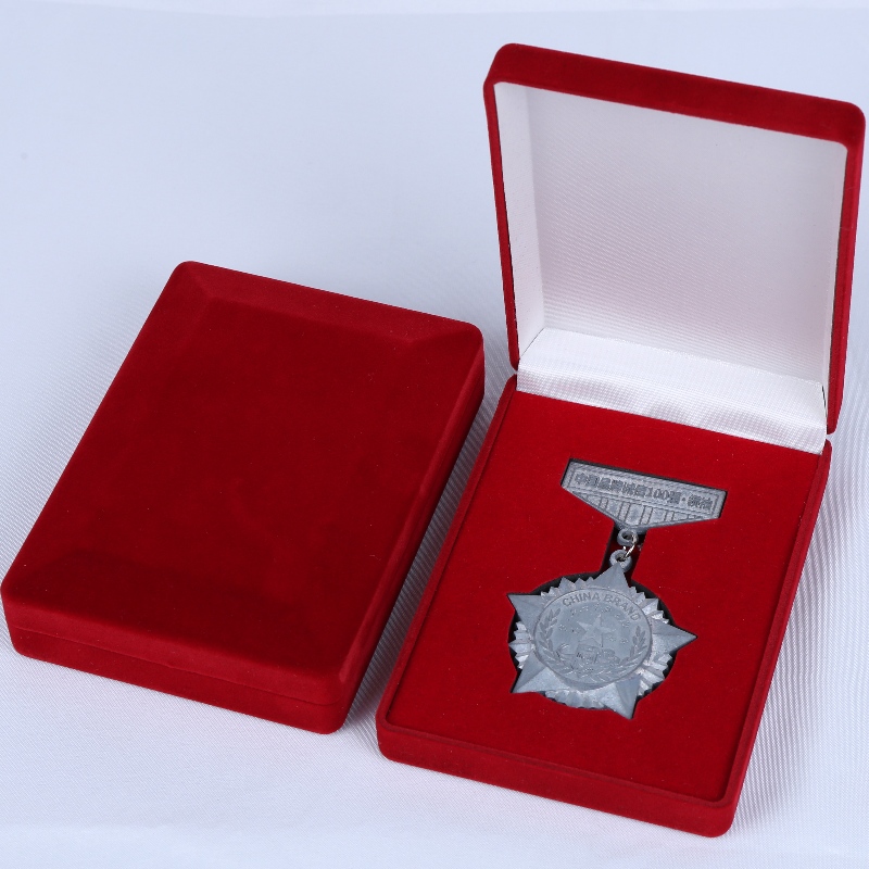 D-15 обычай оптом черный и красный бархатный ящик для монет, ожерелье и медаль