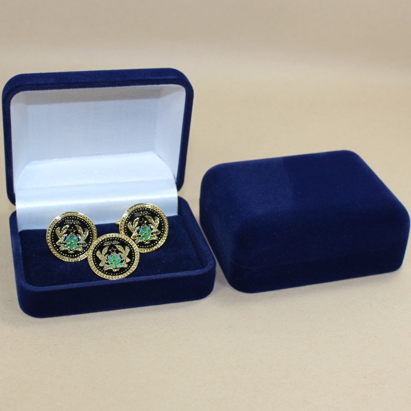 Проект D - 45S - круглые бархатные коробки, используемые для двух запонок длиной 60 мм для галстука или несколько значков, монет, меда...