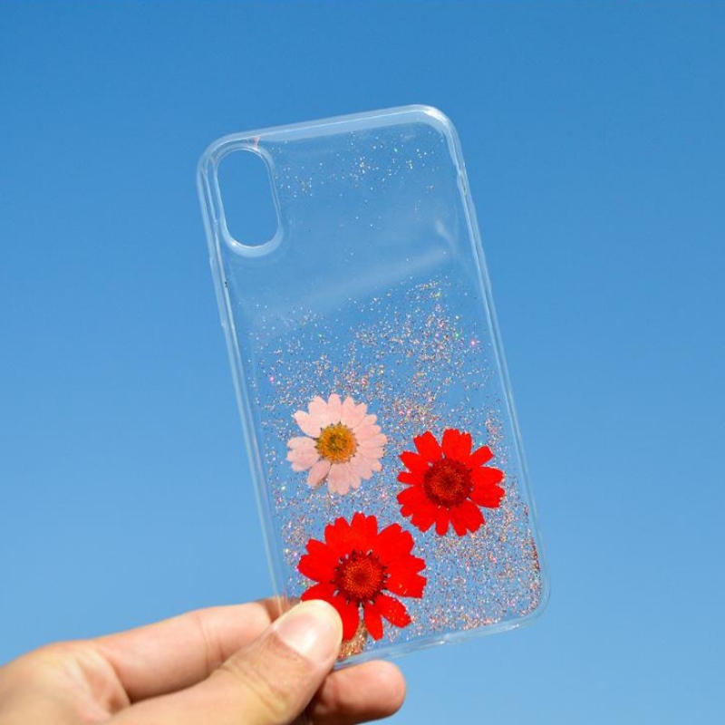 Изготовление на заказ Мода Apple iPhoneX специальный правда сухой цветок тиснение маленький свежий цветок падение телефона чехол