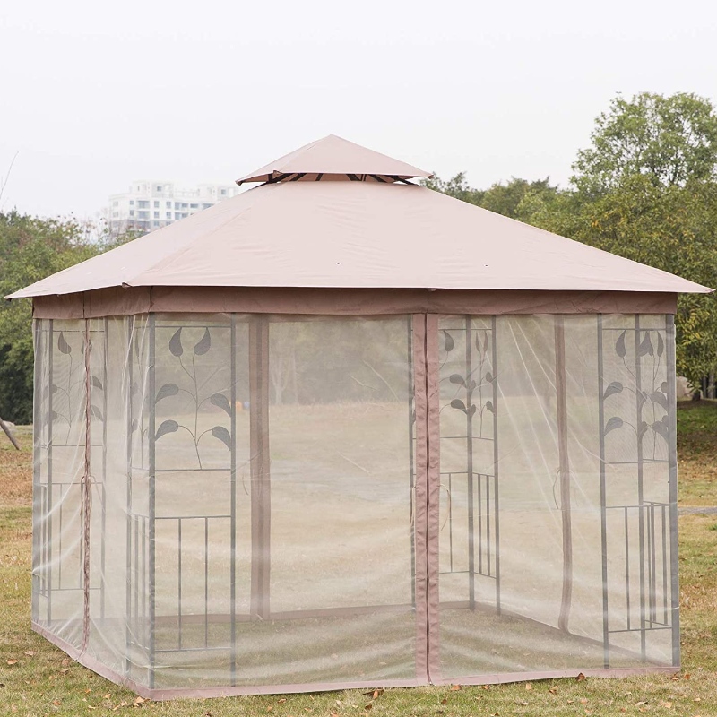 Напольный шатер прямоугольника стальной ткани газебо с занавесом сетки