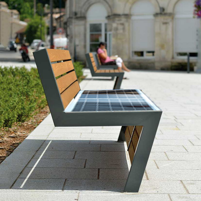 Новый Дизайн Солнечной Энергии Самая Низкая Цена Завода Smart Park Скамейка