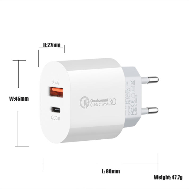 адаптер типа c типа Qc 3.0 18w pd