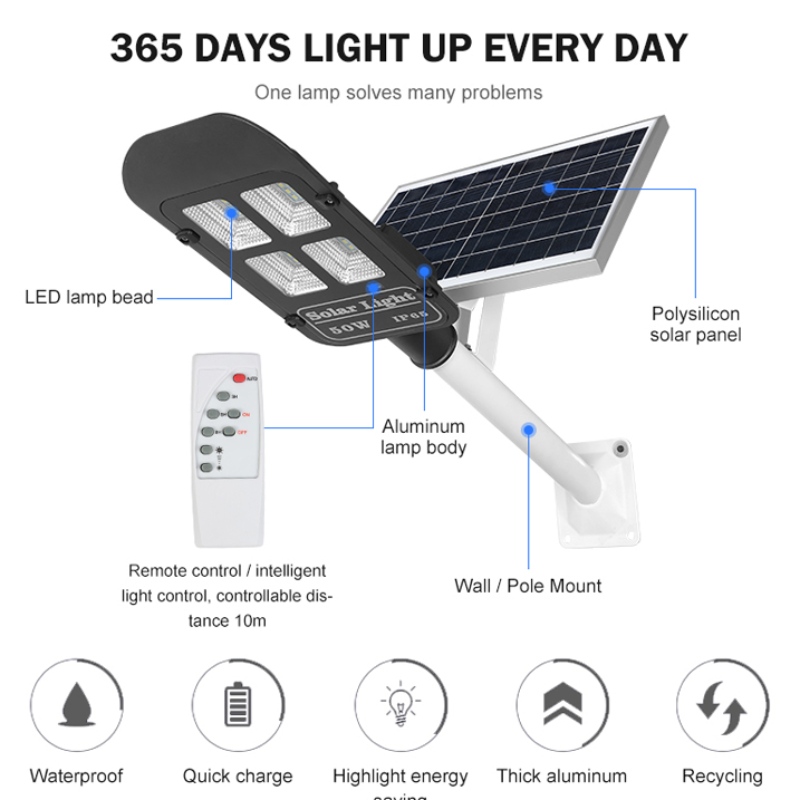 SMD Ip65 30w 50w 100w 150w Led солнечные уличные фонари