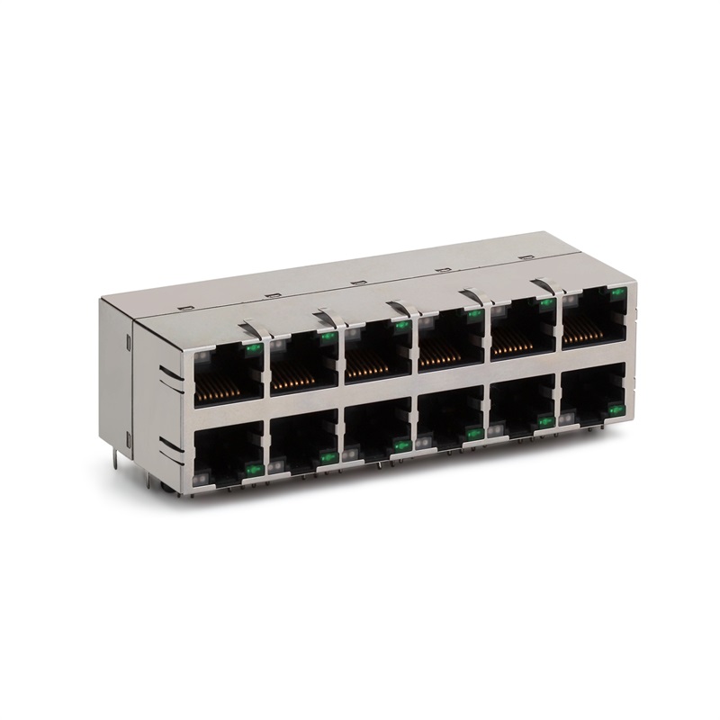 RJ45,2X6 (фильтр), светодиод, защитный кожух