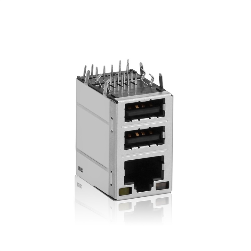 RJ45 + USB2.0 (фильтр), LED, экранированный экран