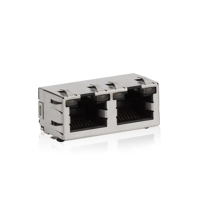 RJ45,1X2, LED, Защитный кожух