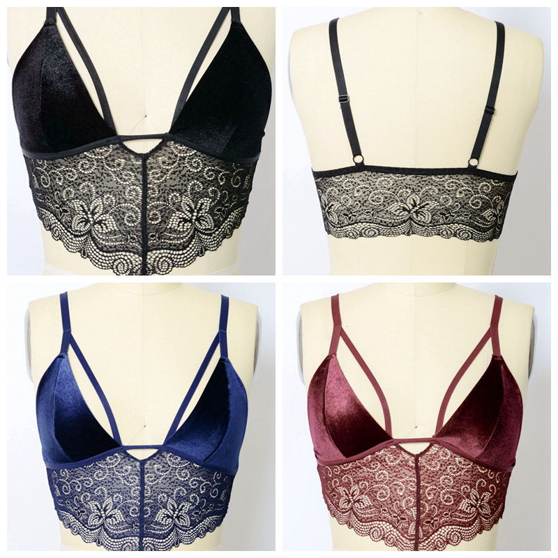 GA-5401 Grace Girl Girl Valvet Longline Lace Bralette оптом
