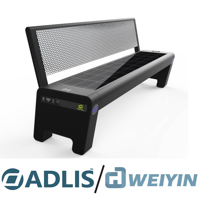 Высококачественный материал, простая установка, бесплатное обслуживание, умные скамейки с солнечной батареей