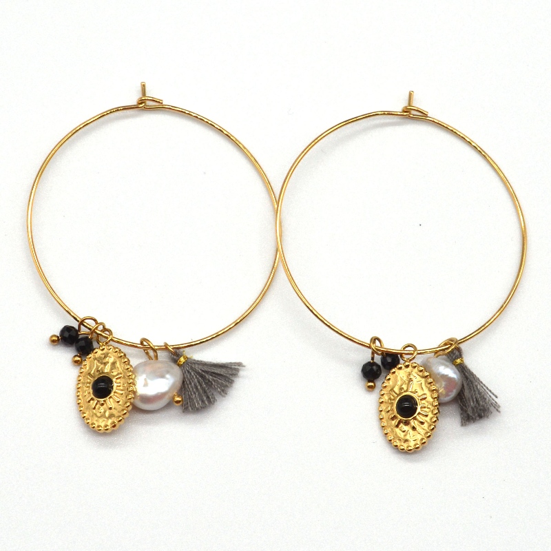 Золотые классические полированные круглые серьги из нержавеющей стали, фабрика по обработке ювелирных изделий в Китае Ruifanbao