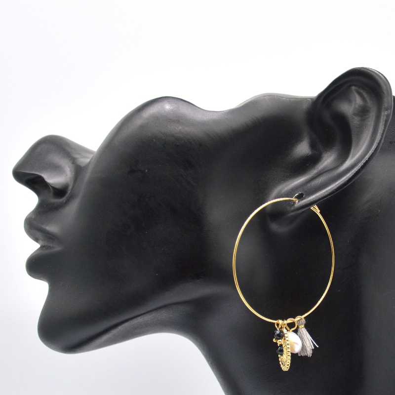 Золотые классические полированные круглые серьги из нержавеющей стали, фабрика по обработке ювелирных изделий в Китае Ruifanbao