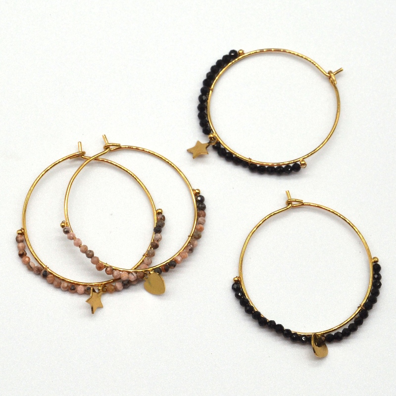 Круглые серьги, бусины, этнический стиль, ретро, ​​богемный стиль, круглые серьги, женский стиль, звездный богемный стиль, кулон, ф...