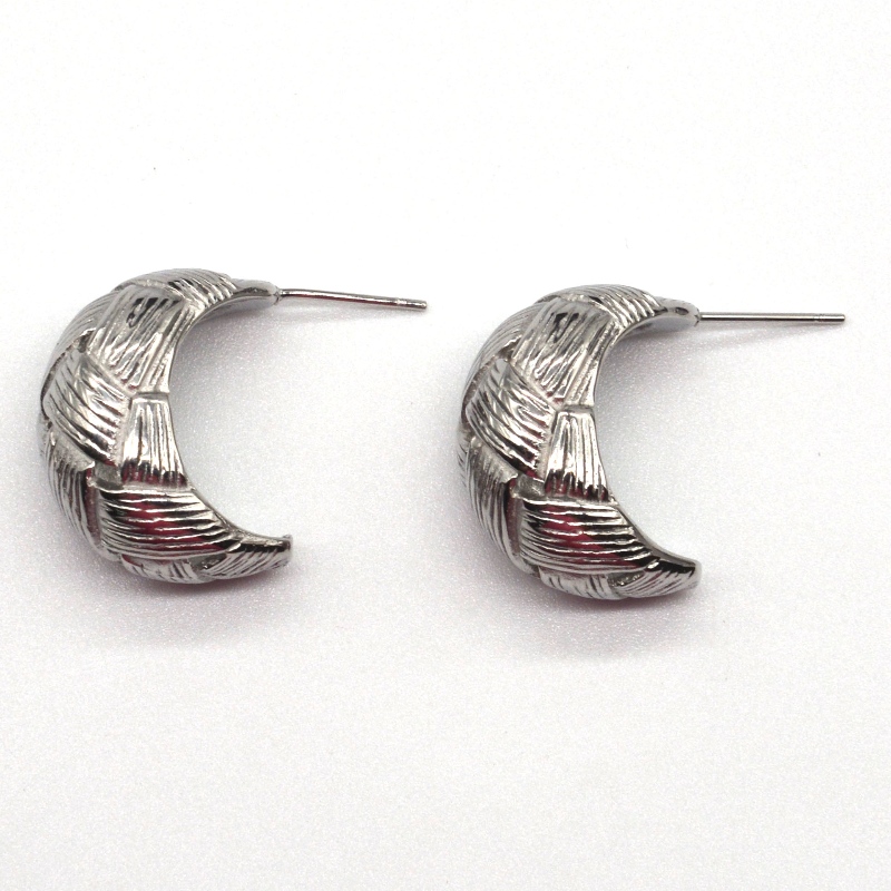 Серебряные серьги женские круглые саржевые серьги с гравировкой, фабрика по обработке ювелирных изделий в Китае Ruifanbao