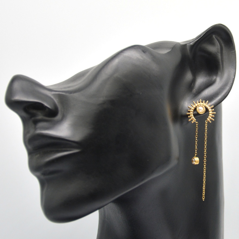 Круглые серьги, кисточки, ленточные подвески с вакуумным напылением, цепочки, подвески, милые серьги, ювелирные изделия Китайска...