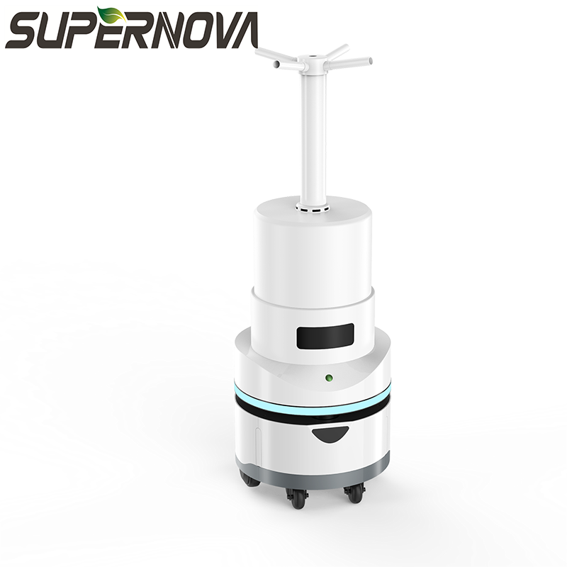Высокоэффективный антивирусный автомат с автоматической подзарядкой Промышленный робот для дезинфекции распылением Робот для стерилизации с распылителем
