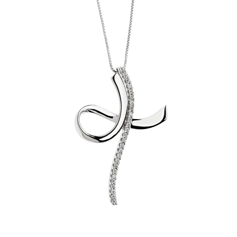 Женский простой крест типа 925 Серебряное ожерелье из вискозы с камнем Китай Ювелирная фабрика Ruifanbao
