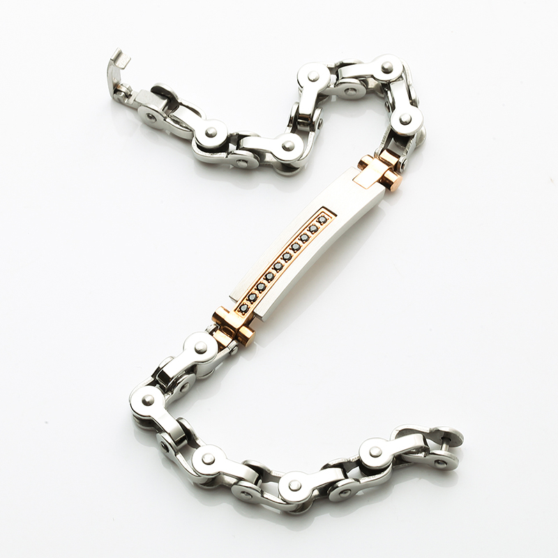 Двухцветный браслет из нержавеющей стали с покрытием из розового золота 18 карат