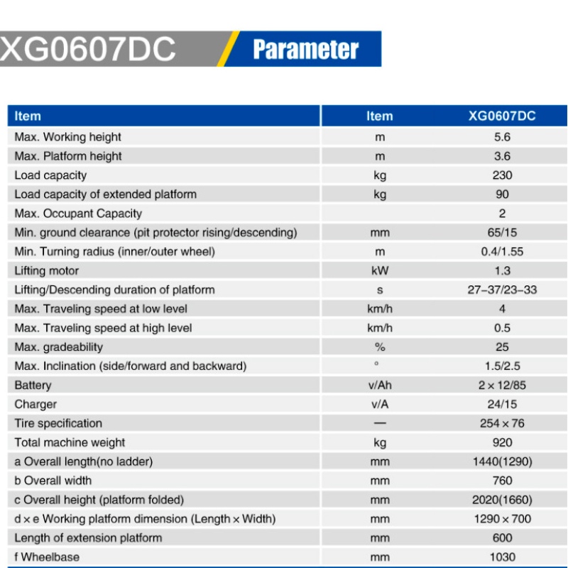 НОЖНИЧНЫЕ ПОДЪЕМНИКИ XG0607DC