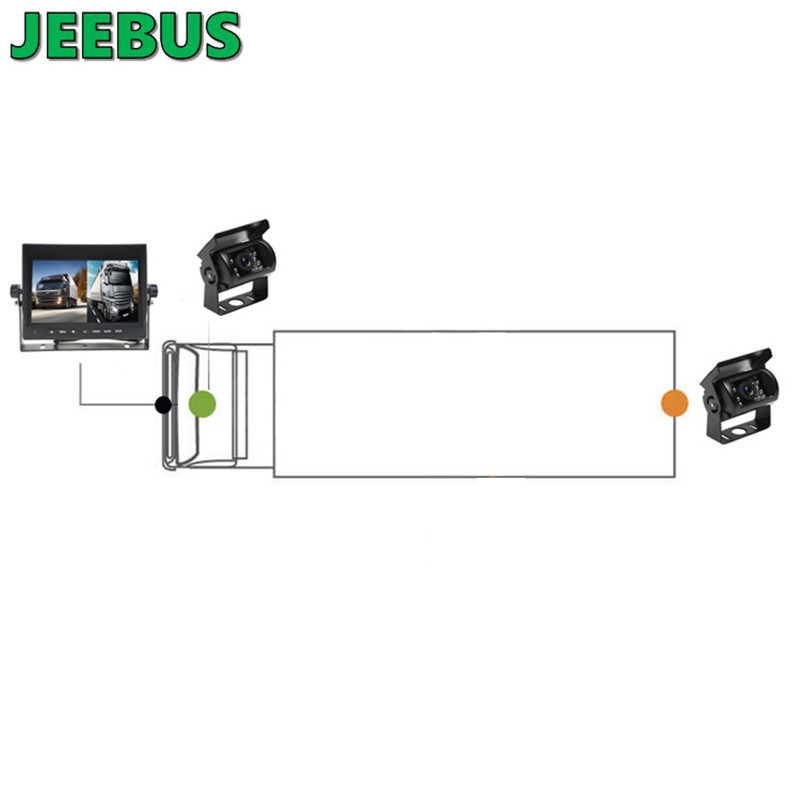 AHD 7-дюймовый DVR Монитор Проводная Передняя Камера заднего вида Система видеозаписи для грузового автобуса