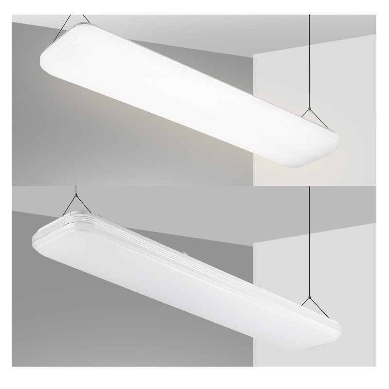 4 фута LED коммерческая окружная мастерская лампы 60W низкая линейная плоская установка офисного потолка [4 лампы 32W флуоресцентный эквивалент] 5000K дневной белый ETL список
