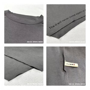 мягкий дизайн упрощенный круглый воротник стиль сшить рукава стиль досуг чистый хлопок ультрабольшой заказ 12631 футболка