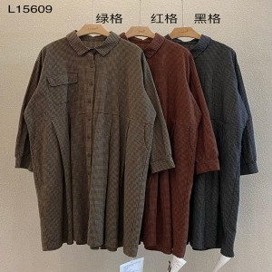 облегченный дизайн модный досуг чистый цвет печать цветной хлопок большой заказ 15609 рубашка платье