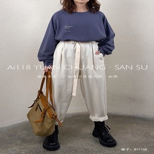 лёгкие женские брюки, подходит для любого случая, самый удобный досуг 11768 стиль хлопок льна заказ мода брюки, с полиэфирной ленты