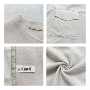 мягкий дизайн простой круглый воротник стиль сшить рукава стиль чистый цвет хлопок размер заказ 12635 спортивная рубашка