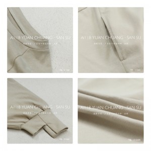 мягкий дизайн простой круглый воротник стиль сшить рукава стиль чистый цвет хлопок размер заказ 12685 спортивная рубашка