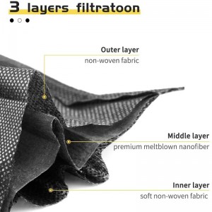 Одноразовая черная маска 3ply