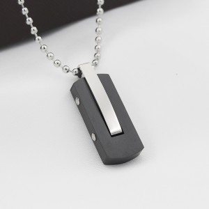 Оптовое двухцветное ожерелье из нержавеющей стали с черным покрытием