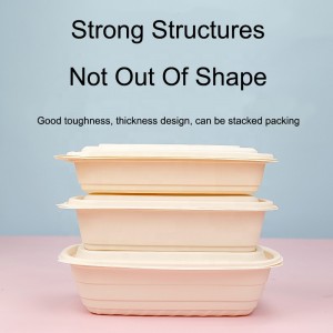 разлагающаяся кукуруза крахмал быстрого питания упаковочная коробка прямоугольная внешняя продажа пищевой контейнер