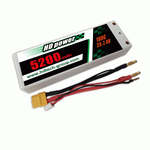 HD POWER 5200mAh 100C 2S 7.4V Жесткий чехол LiPO аккумулятор