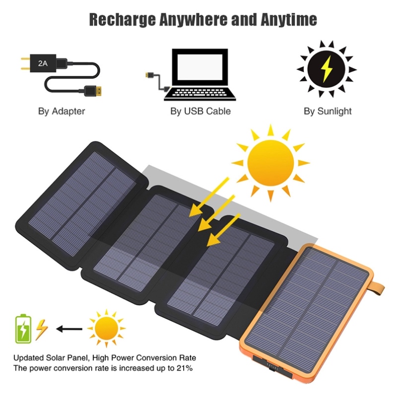 Открытый водонепроницаемый беспроводной портативный мобильный аккумулятор быстрое зарядное устройство 1-5 внешние солнечные панели складной солнечный блок питания