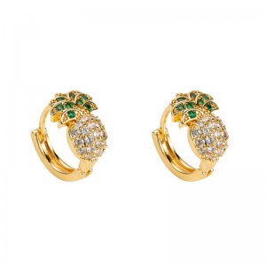 весной и летом новый Европейский трансграничный источник ананасов серьга медь микромозаика циркон Южная Корея сладкий