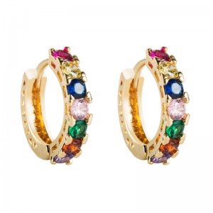 Корейский модный ювелирные изделия из латунных микроиннадных серьги циркона женские европейские и американские темперамент C-о...