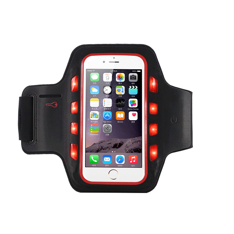 Оптовая отражающая повязка на повязку состязания, бегущий сотовый телефон повязки со светодиодными фонарями для iPhone 11 iPhone 12
