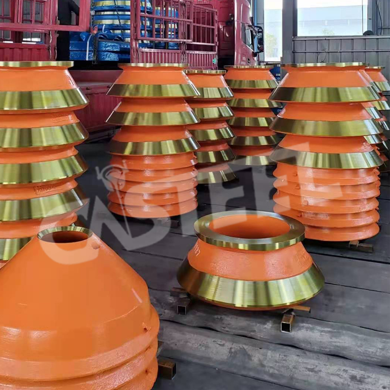 Высокопроизводительные HP200, HP300 Cone Cone Con Crusher Bowl Liner, мантия и вогнутое кольцо