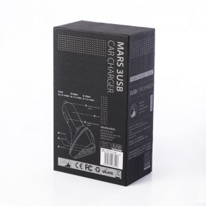 Печать Pet Window Автомобильное зарядное устройство USB Кабельная коробка Роскошные Черные USB Упаковочные коробки