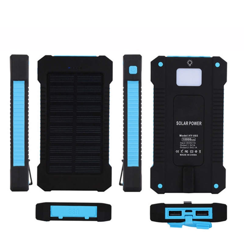 Солнечный банк Power Dual USB Power Bank 20000mAh водонепроницаемая батарея зарядное устройство Внешняя портативная солнечная панель со светодиодным светом