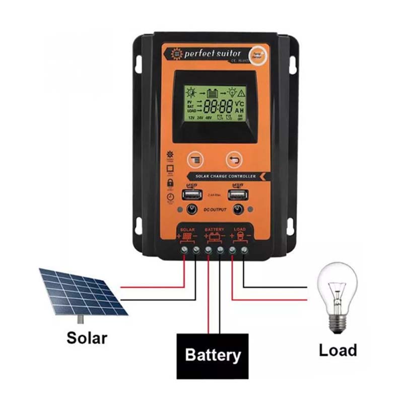 PWM 30A 12V 24VDC Солнечная панель регулятора батареи 12V 24VDC Солнечная панель с двойным дисплеем USB-дисплеи