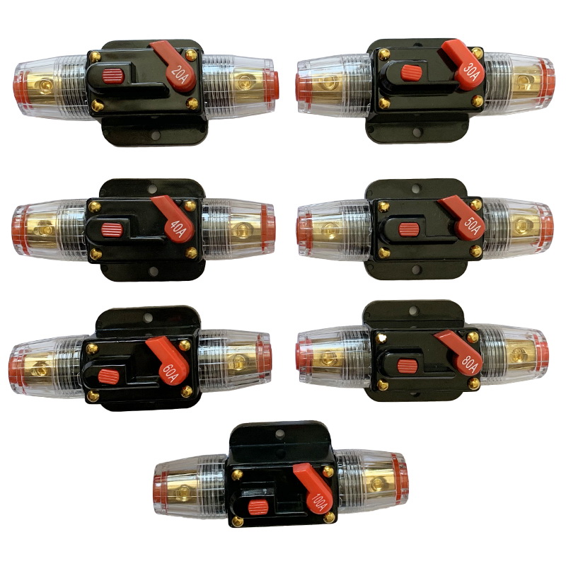12V 24V 20A 30A 40A 50A 50A 60A 80A 100A 100A Автоматический выключатель предохранителей Автомобильный велосипед стереозвук для домашней солнечной системы 2 шт.