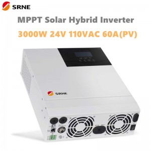 SRNE 3000W All-In-One MPPT гибридный солнечный инвертор 24V 110VAC чистая синусоидальная волна MAX 100V 60A 50 Гц 60 Гц вне сетки зарядки