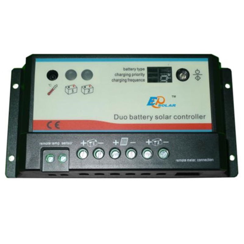 Egever Dual Battery Battery Control Control Controller 10A20A DUO-аккумулятор Регулятор с удаленным ЖК-метром MT-1 EPSOLAR EPIPDB-COM