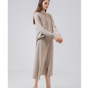 Случайные шерстяные вязаные двух частей толстовки 69027#