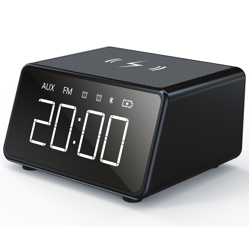 FB-CR01W 1.4 дюйма Bluetooth Clock Radio с беспроводным зарядным устройством QI