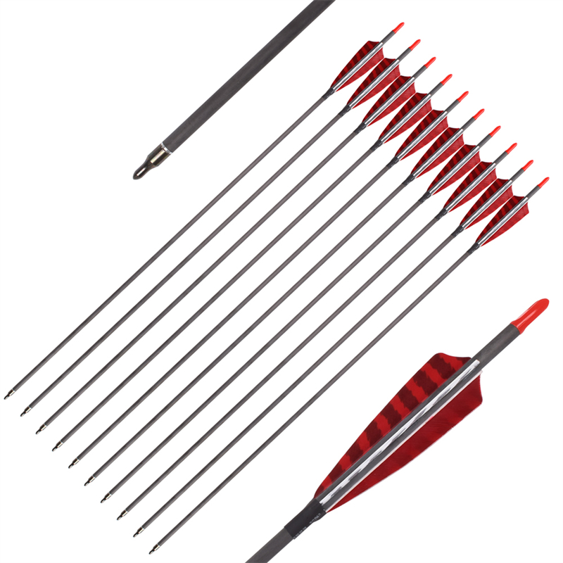 Elong Открытый 112837 ID6.2mm SP500 Углеродное волокно стрелка Турция Перья стрельба из лука
