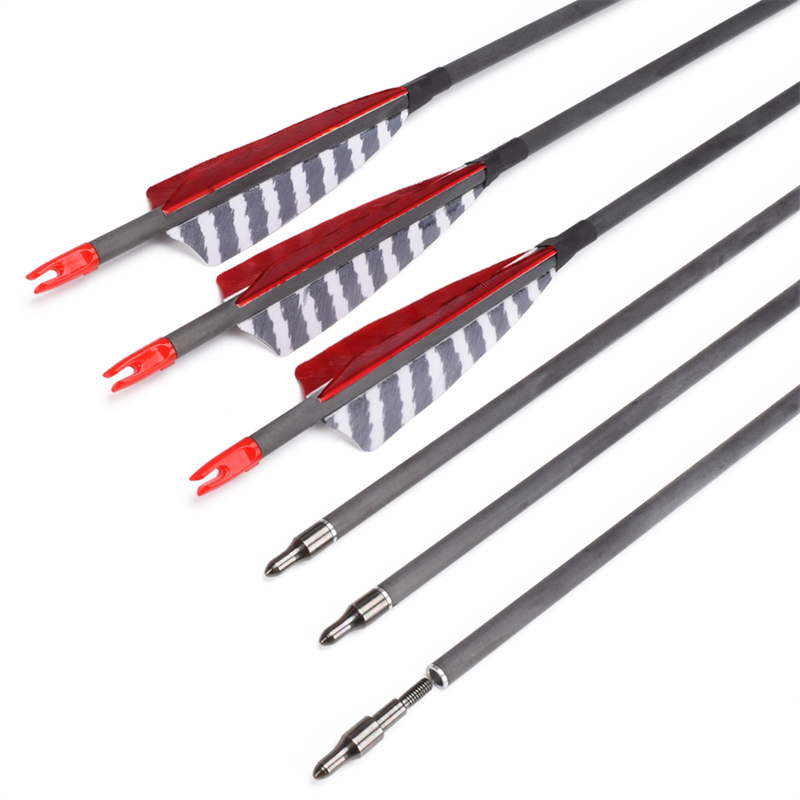 Elong Открытый 112837 ID6.2mm SP500 Углеродное волокно стрелка Турция Перья стрельба из лука