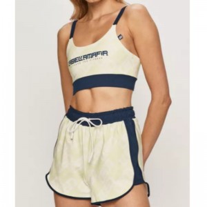 Круглый вырез эластичный спортивный костюм