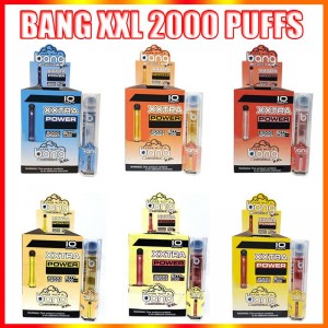Bang XXL одноразовый Vape Pen Electronic Cigarettes Устройство 800mAh Аккумуляторная батарея 6 мл Pods Пустые Оригинальные пары 2000 Комплект Puff